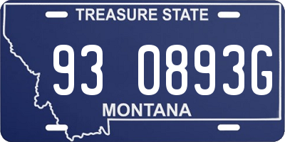 MT license plate 930893G