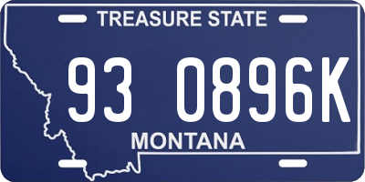 MT license plate 930896K