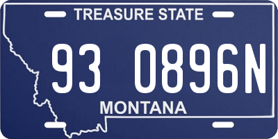 MT license plate 930896N