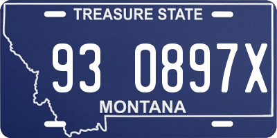MT license plate 930897X