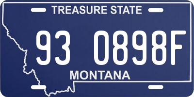 MT license plate 930898F