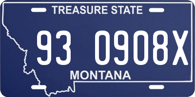 MT license plate 930908X