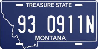 MT license plate 930911N