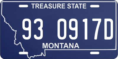 MT license plate 930917D