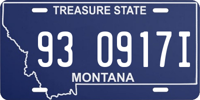 MT license plate 930917I