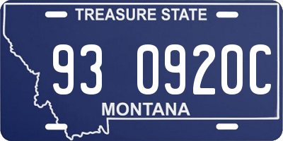 MT license plate 930920C
