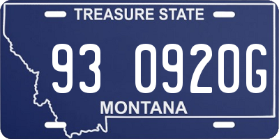 MT license plate 930920G