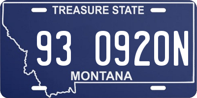 MT license plate 930920N