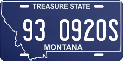MT license plate 930920S
