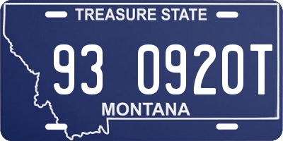 MT license plate 930920T