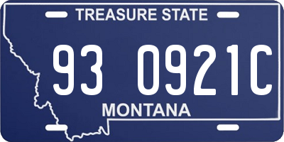 MT license plate 930921C