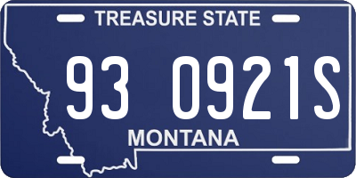 MT license plate 930921S