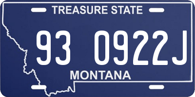 MT license plate 930922J