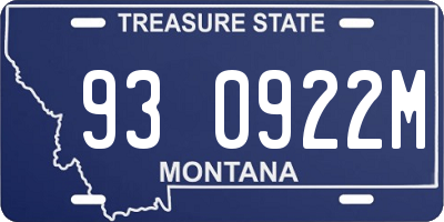 MT license plate 930922M