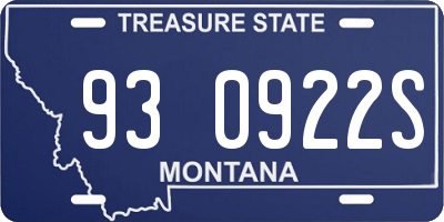MT license plate 930922S