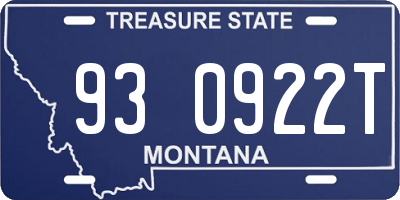 MT license plate 930922T