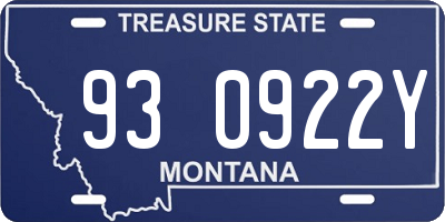 MT license plate 930922Y