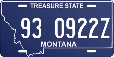 MT license plate 930922Z