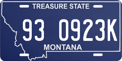 MT license plate 930923K