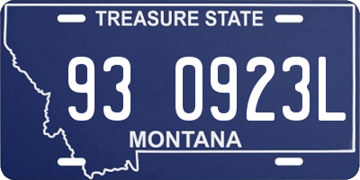 MT license plate 930923L