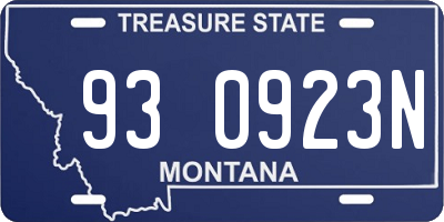 MT license plate 930923N