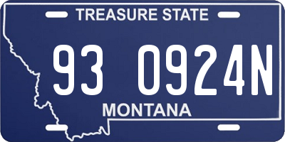 MT license plate 930924N