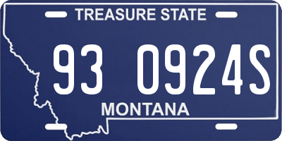 MT license plate 930924S