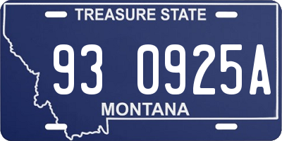 MT license plate 930925A