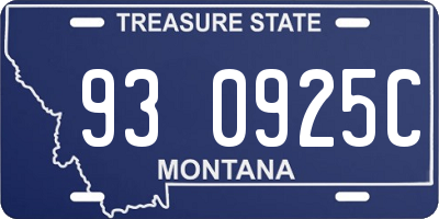 MT license plate 930925C
