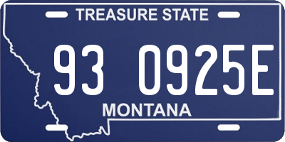 MT license plate 930925E