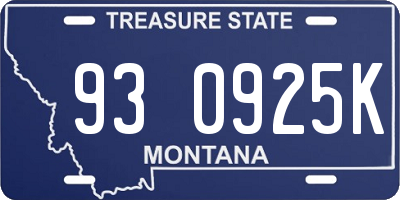 MT license plate 930925K