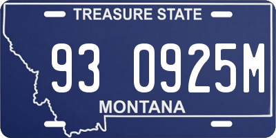 MT license plate 930925M
