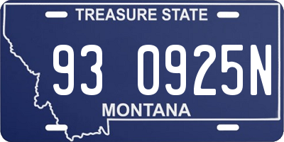 MT license plate 930925N
