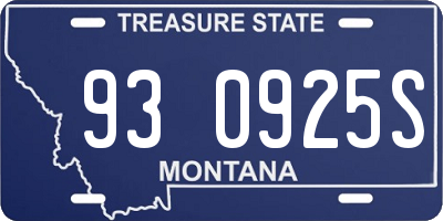 MT license plate 930925S