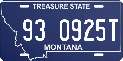 MT license plate 930925T