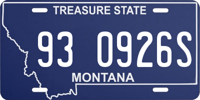 MT license plate 930926S
