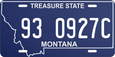 MT license plate 930927C