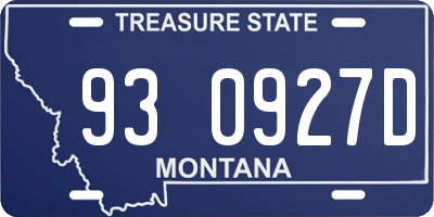 MT license plate 930927D