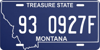 MT license plate 930927F