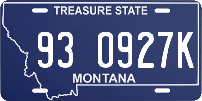 MT license plate 930927K