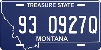 MT license plate 930927Q