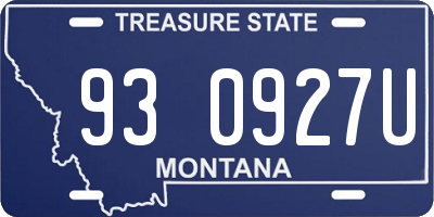 MT license plate 930927U