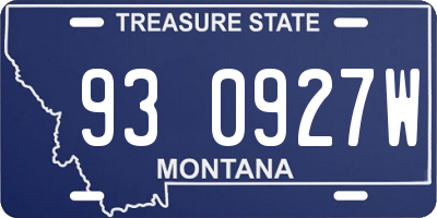 MT license plate 930927W