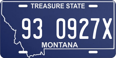 MT license plate 930927X