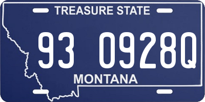 MT license plate 930928Q