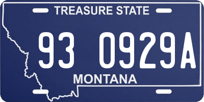 MT license plate 930929A