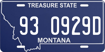 MT license plate 930929D