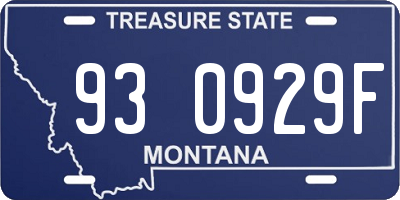 MT license plate 930929F