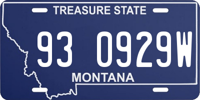 MT license plate 930929W