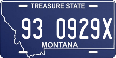 MT license plate 930929X